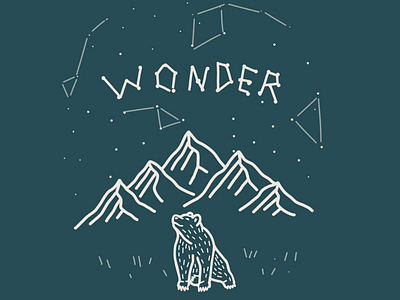 Wonder bear constellations drawing illustration mountains nature night sky outdoors t shirt