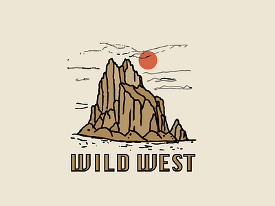 Wild West americana cowboy desert drawing illustration landscape new mexico t shirt texas utah wild west