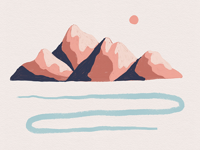 Pastel Mountain Range