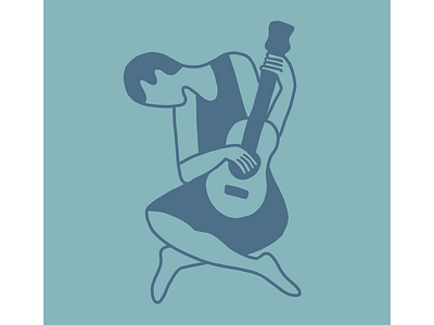Old man with guitar Picasso illustration