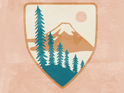 Crater Lake Patch badge crater lake hiking illustration mountains national parks nature outdoors patch shield