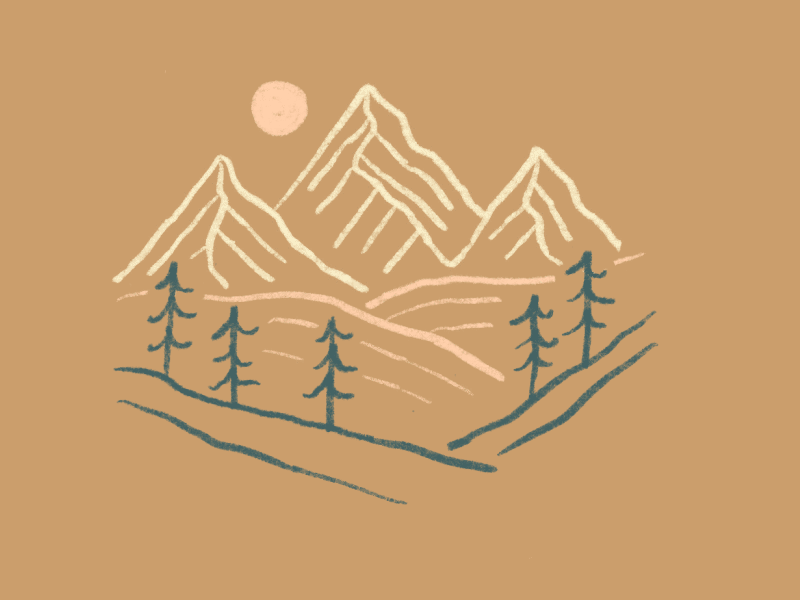 Hiking Gif design drawing gif gif animation illustration landscape line art mountains nature outdoors travel