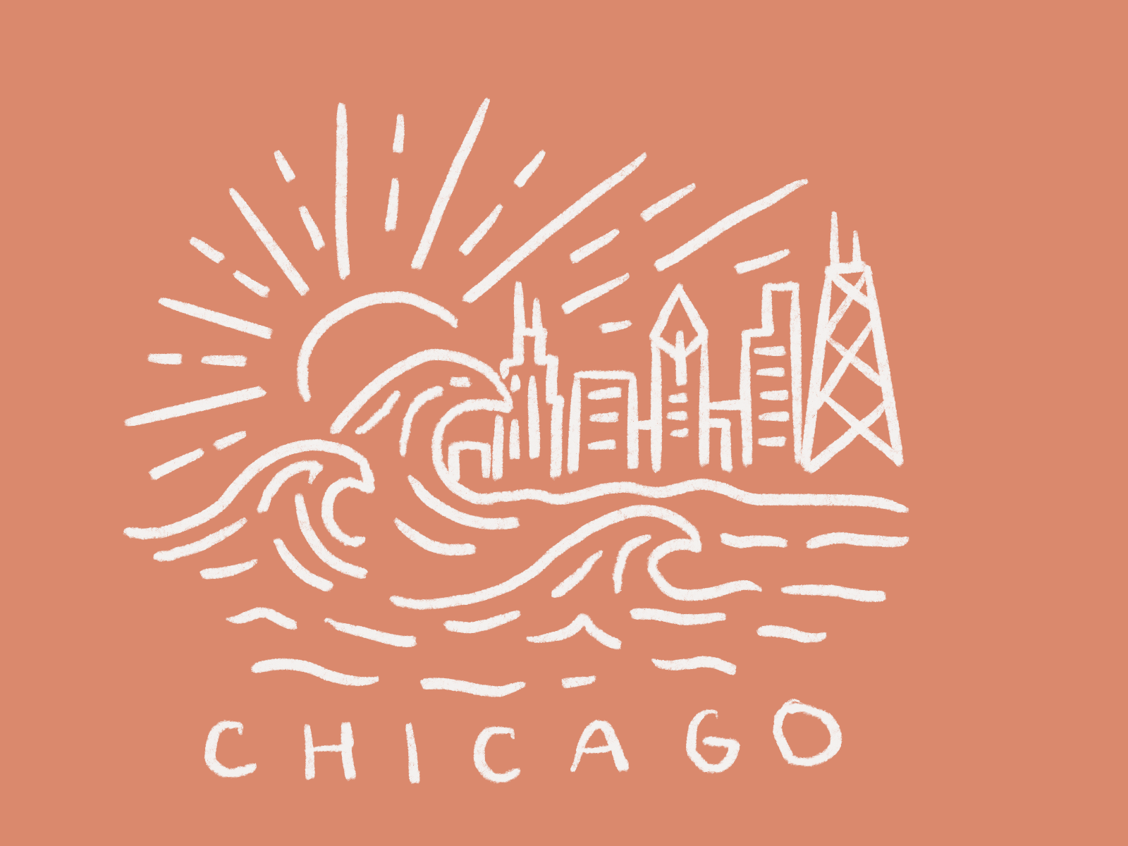 Chicago chicago city city illustration cityscape dribbbleweeklywarmup gif lake michigan landscape line art skyline