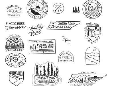 Hand drawn Logo & Branding Rough Sketches branding drawing flashsheet icon iconset illustration logo mountains nature outdoors tennessee