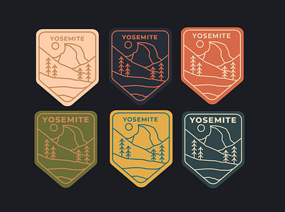 Yosemite Badges badge design design drawing half dome illustration mountains nature outdoors patches travel vector yosemite
