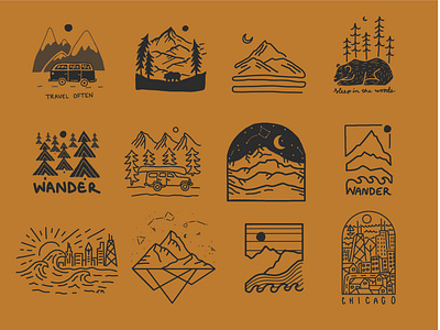 Design Round Up 2019 bear branding california chicago city colorado hiking illustration merch design mountains mt rainier night sky outdoor art patagonia rei san diego stars t shirt design travel wanderlust