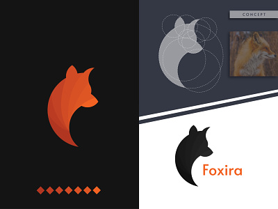 FOXIRA app icon colorful concept art fox fox illustration fox logo geomatric geometric geometric art logotype logovector organge shape layers