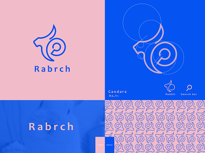 Rabrch Animal & icon Combination logo abstract art black cartoon collection design element flat graphic icon illustration isolated line logo rabbit sign symbol vector web white