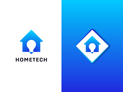 HomeTech ( Home + Bulb ) abstract branding business company connection creative design home logo icon idea logo logodesign logodesigner logofolio logotype modern negative space symbol tech technology