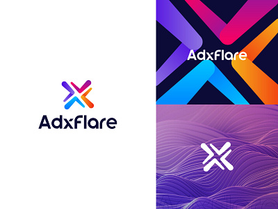 AdxFlare adversite brandmark colorful combination creative flare gradient letter logocreator logodesigner logomaker logopresenation logoservice logotype media minimal modern monogram sparke x