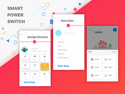 Smart Home app app ios iot minimal mobile smart home stepper ui ux