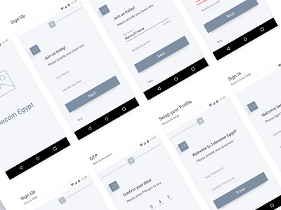 WE App - Wireframes colors concept internet minimalist telecom wireframe