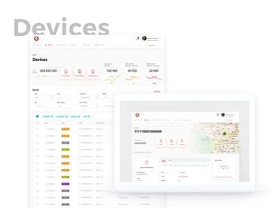 Vodafone IoT - Web App app concept dashboard internet iot map minimalist telecom web app