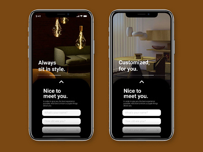 Furniture Store Application Onboarding app furniture app modern app product design slide up user interface ux design uxuidesign