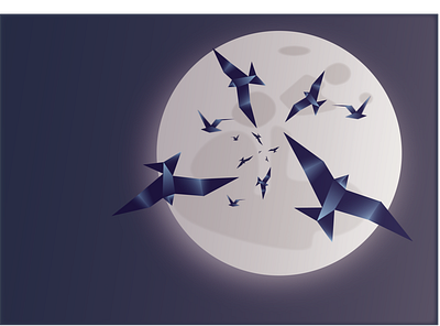 Moon light animals art birds branding design graphic design illustration illustrator vector