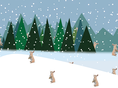 Looking for Christmas rabbits ;) animal art animal illustration animals art christmas design graphic design illustration illustrator vector