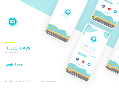 Hello Cabs Login Page UI