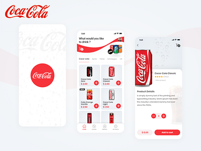 Coca-cola _App design concept adobe xd app design challenge cocacola design drink inspiration mobile red ui ui ux ux