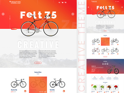 Creative_e-commerce_Theme bicycle business design e commerce flat psd template typography ui ux wordpress