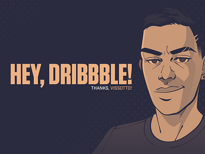 What's Up, Dribble? design flat hello hello dribbble illustration invite