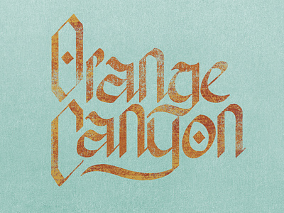 Orange Canyon Calligraphy by Xuan Quyen