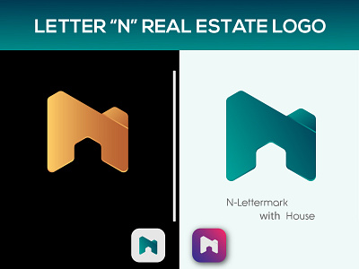 Letter N Real-estate Modern Logo branding design graphic design icon icon n illustration illustrator letter n logo logo design n logo nlogo