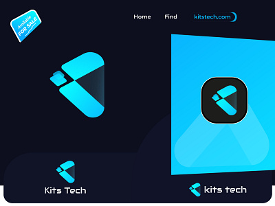 Letter K+IT Modern & Trendy Technology startup Brand Logo