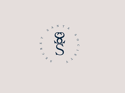 Secret Santa Society artwork bold brand identity branding corporate cre creative design golden ratio graphic design illustration lockup logo minimal non profit oval serif simple