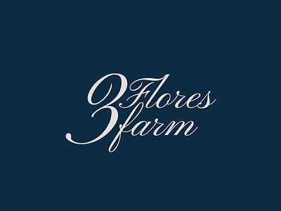 3 Flores Farm. blue bold brand identity branding creative design feminine flowers golden ratio graphic design handwritten logo logomaker logotype luxury pink script