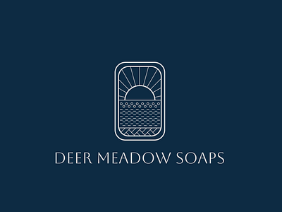 Deer Meadow soaps. aesthetic badge blue bold brand identity branding creative design feminine golden ratio graphic design logo logomaker logotype luxury script simple soap sun unique