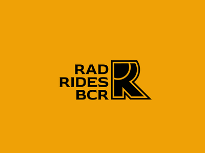 Rad Rides BCR black bold brand brand identity branding cars creative design golden ratio graphic design logo logo design logo maker logotype monogram rides simple typography unique yellow