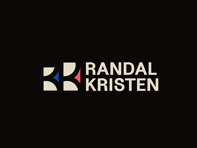 Randal and Kristen. black bold brand identity branding creation creative design golden ratio graphic design logo logo design logo designer logotype negative space red simple typograpghy unique