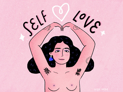 Love Yourself design feminism illustration lettering quarantine wacom woman woman illustration