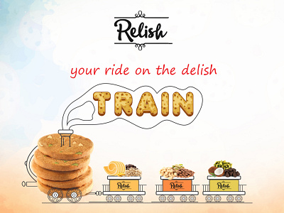 Your ride on the delish train, a social media post. creative social media post graphic design social media post ui