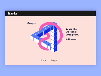 Kayla 404 page design branding and identity design illustration ui ux