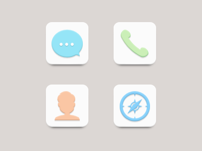 four icons II browser call china contact icon message sola