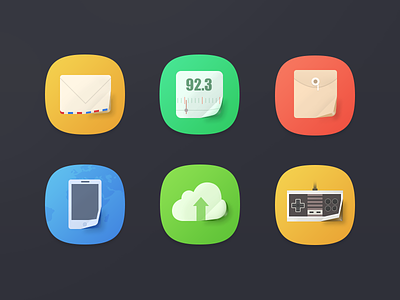 six icons 3 backup file game icon mail radio service sola theme