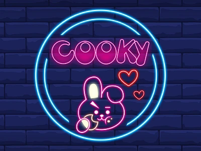 cooky brand identity bts design icon illustraion illustration illustration art jungkook minimal neon