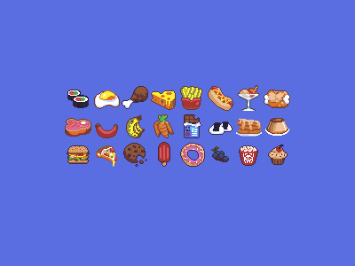Food Pack [32x32px] 8bit food game art icons minimalism nes pixel pixelart