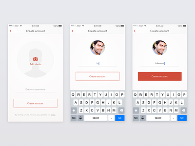 Unravel Signup Flow app flow interaction ios minimal mobile red registration sign up signup simple ui