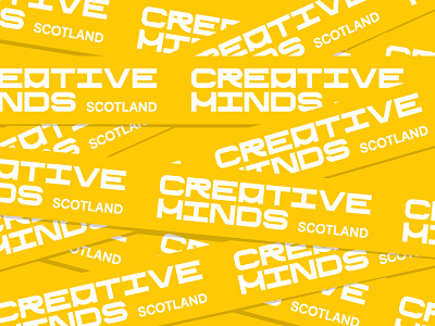 Logo for "Creative Minds Scotland" brand identity branding creative graphic design lettering logo yellow