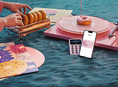 KLARNA - Google Pay Launching donut google phone photography set design