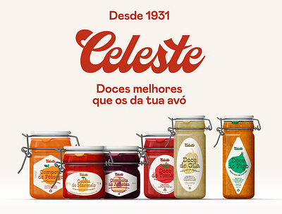 Celeste - Jams better than your grandma's brand identity graphic design jams lettering logo packaging