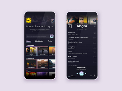 Mooday ai artificial intelligence interface mobile music music player player streaming ui