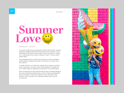 Blog Interface article blog emoji summer typography ui