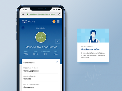 Patient portal of Rede D'Or São Luiz - Patient health clinic health hospital medical mobile patient profile ui ux