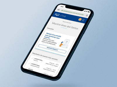 Patient portal of Rede D'Or São Luiz - Home clinic dashboard health home hospital medical mobile patient ui ux