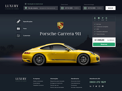 Luxury Car Rental - Car page car clean dark porsche rental service ui