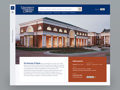 University of Virginia Library Website Redesign college education education website landing page school study ui university