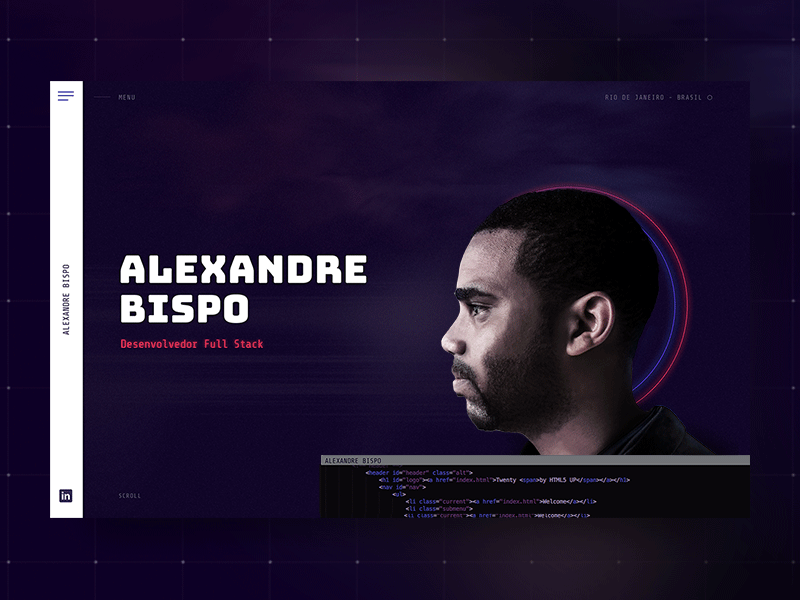Developer Portfolio coding dark dark ui development future glitch landing page technology ui ux website